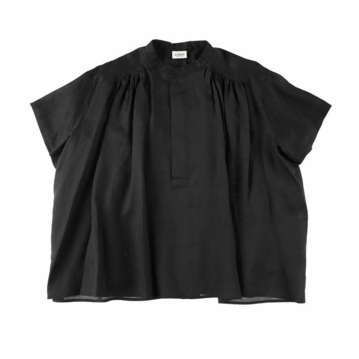 Le glazik(ル グラジック) ギャザーショートスリーブシャツ LE GLAZIK（ル グラジック） ラミー ギャザーショートシャツ