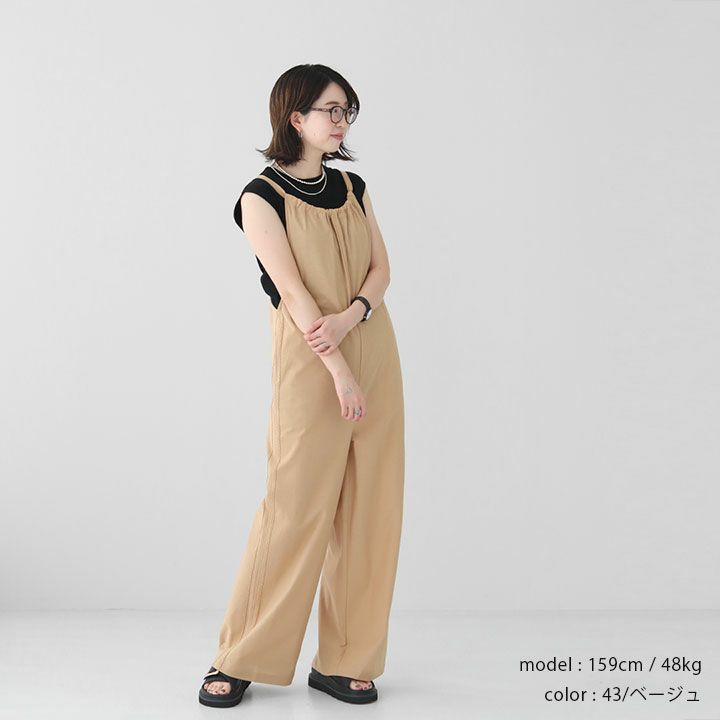 MACPHEE(マカフィー) コットンジョーゼット ギャザーオールインワン(12