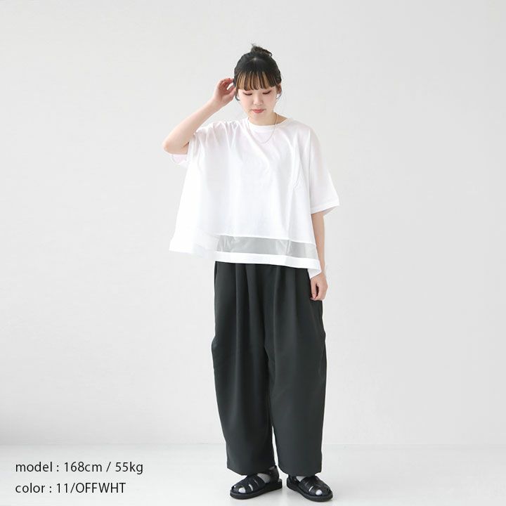 mizuiro ind(ミズイロインド) メッシュミックスワイドプルオーバー(2