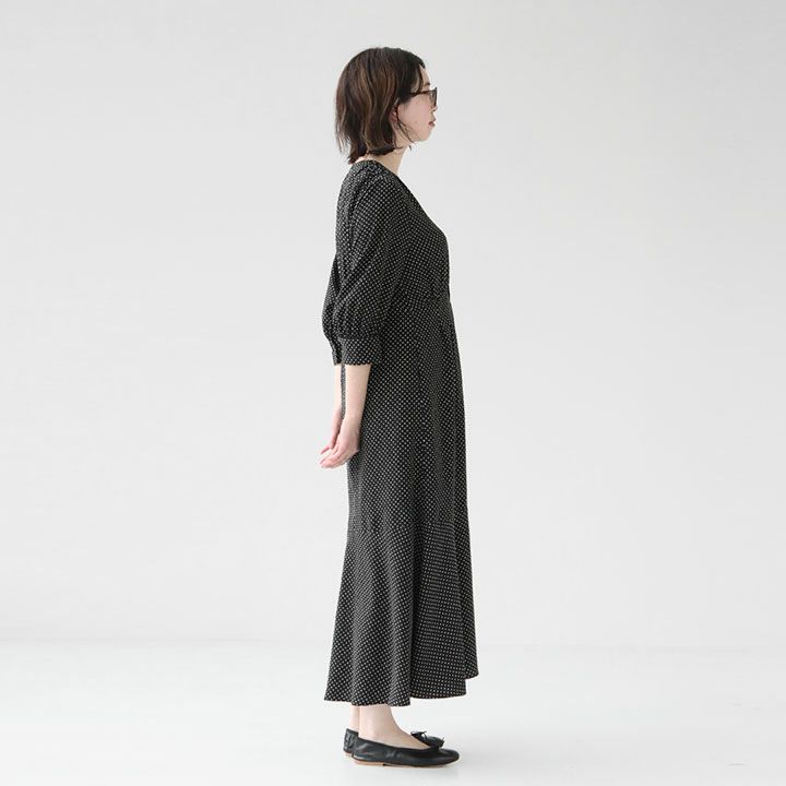 Ballsey ワンピース Ballsey(ボールジィ) ドットプリント Vネックマーメイド