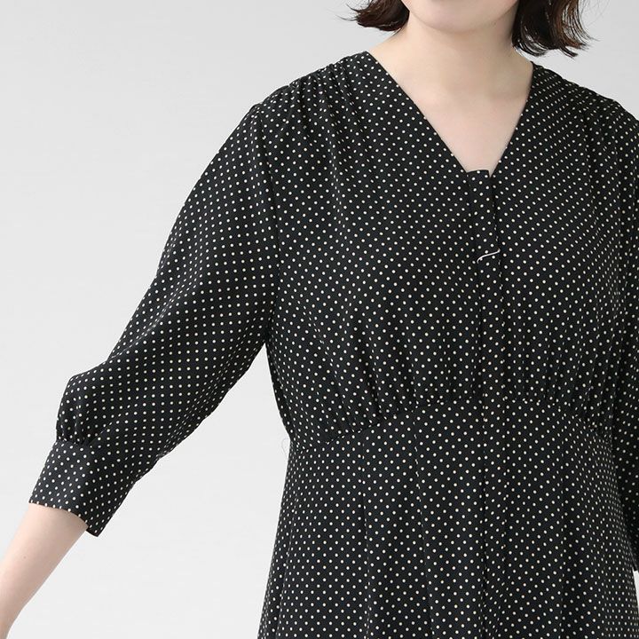 Ballsey ワンピース Ballsey(ボールジィ) ドットプリント Vネックマーメイド