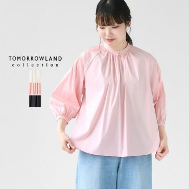 TOMORROWLAND コンパクトブロード ピンタックボザムブラウス セール】 コンパクトブロード ピンタックボザムブラウス