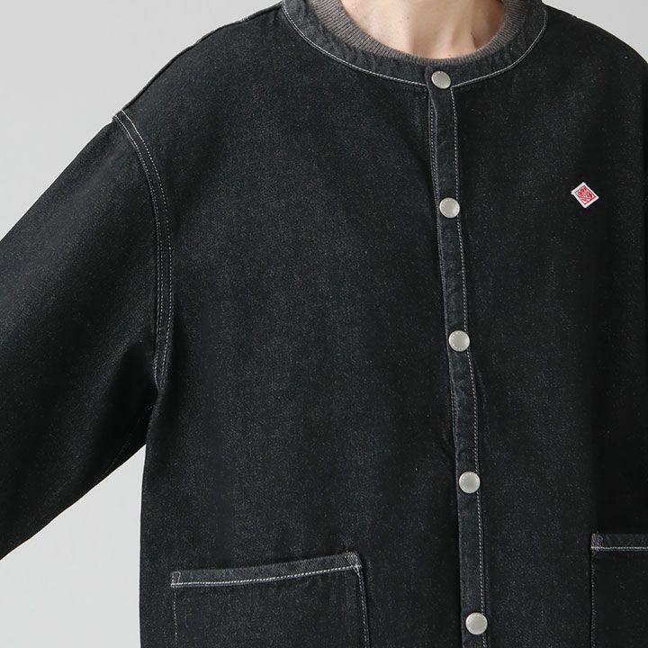 DANTON ダントン｜ノーカラー デニムジャケット DT-B0397DNSの
