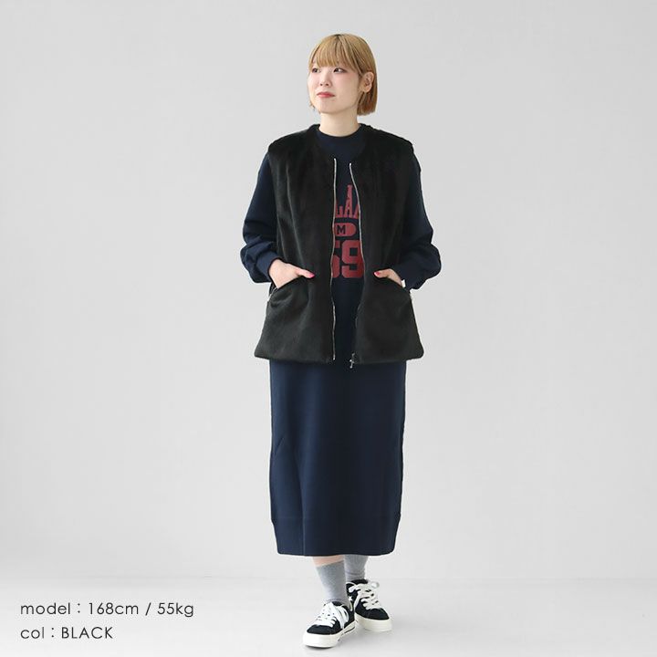 【新品未使用】Oblada 黒 フェイクファージレ Oblada オブラダ｜COTSWOLDS ベスト F2510JK05の通販｜NEWS