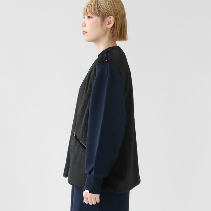 【新品未使用】Oblada 黒 フェイクファージレ Oblada オブラダ｜COTSWOLDS ベスト F2510JK05の通販｜NEWS(ニューズ