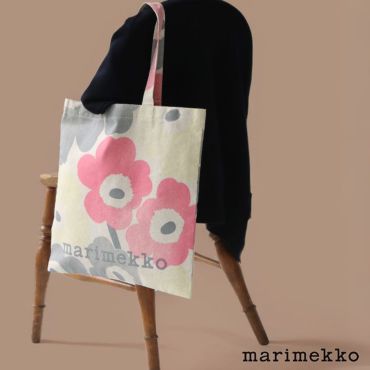 【新品】[marimekko]ノベルティトートバッグ 桜ピンク 2025 マリメッコ 桜 ウニッコ ノベルティ トートバッグ マリロゴ