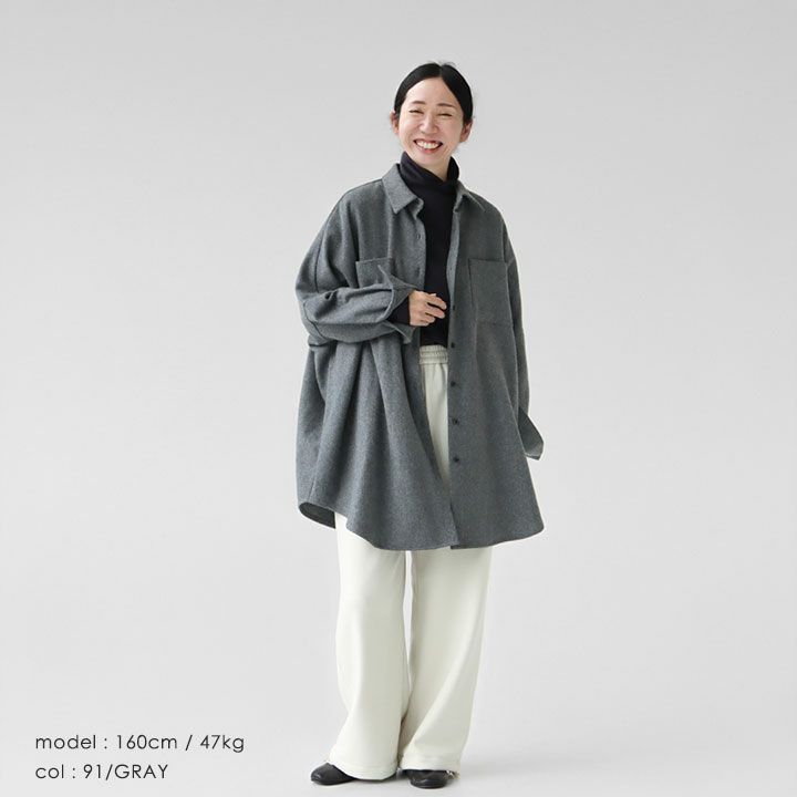 mizuiro ind ミズイロインド｜ポケット付きワイドシャツ 4-230063の